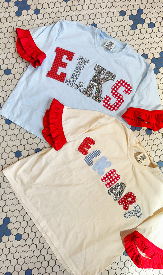 Custom School Fabric Spirit Shirt with Trim