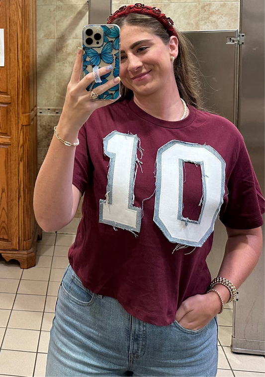 Custom Denim Number Spirit Shirt