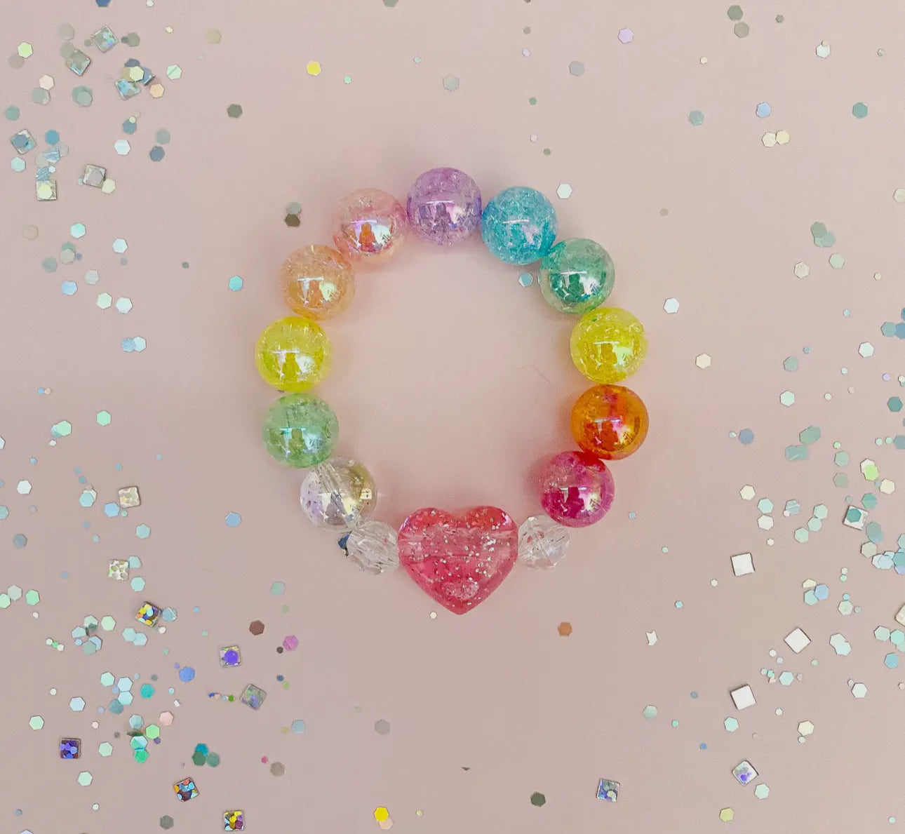 Mini Glitter Heart Bracelet