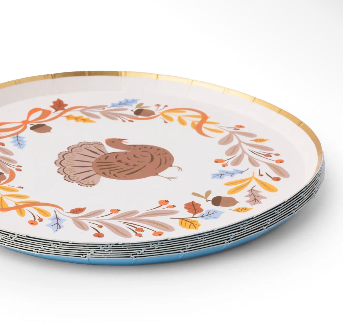 Fall Foliage Turkey Dessert Plates