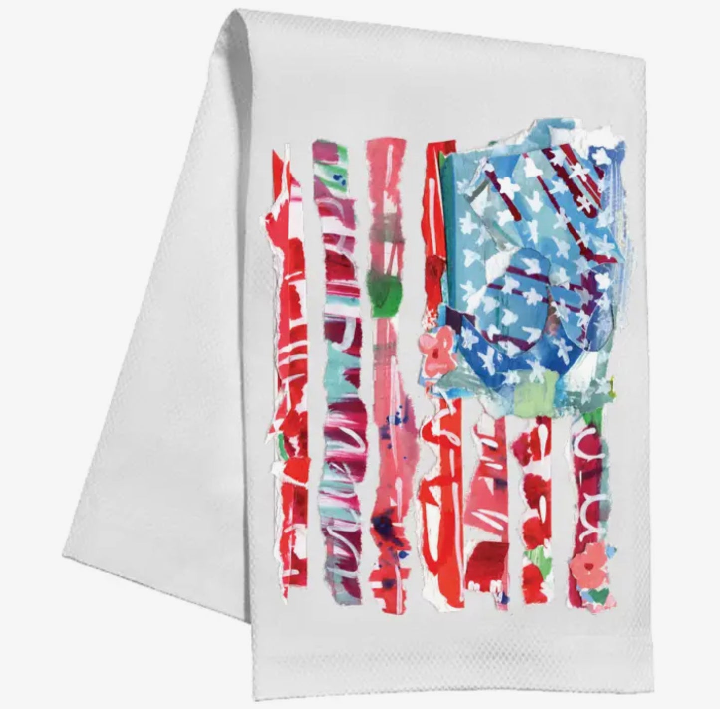 USA Flag Red Stripes Kitchen Towel