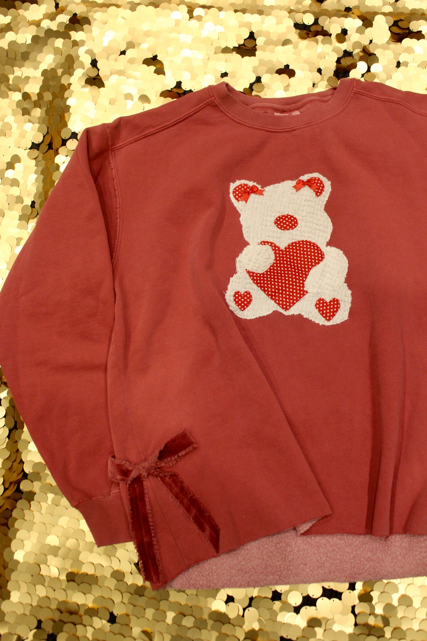 Quilted Teddy Bear Sweatshirt