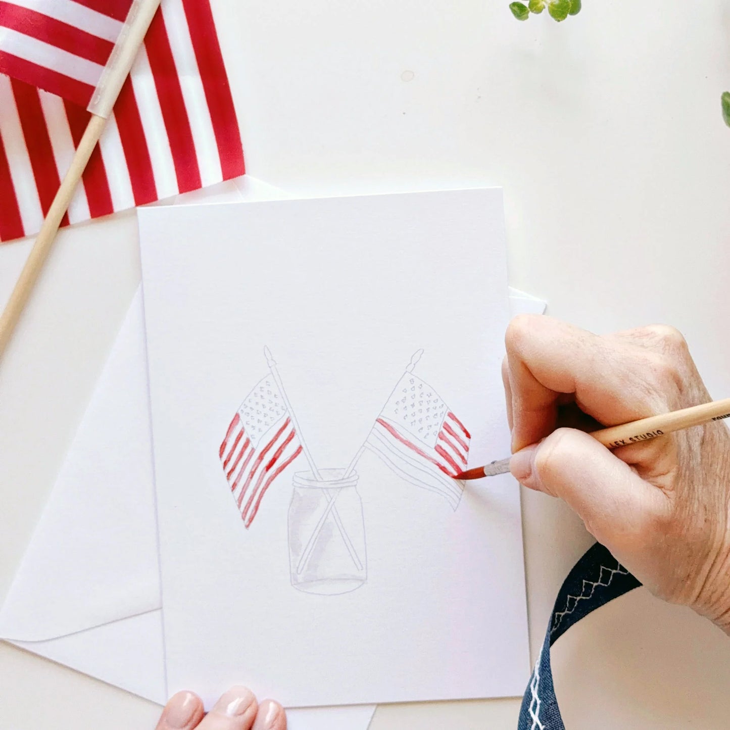 America Paintable Watercolor Notecard Set