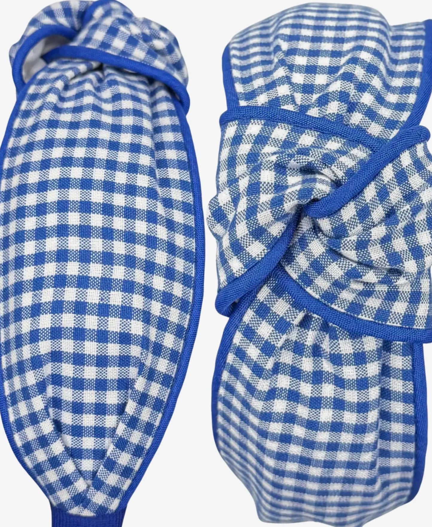 Royal Blue Gingham With Royal Piping Headband