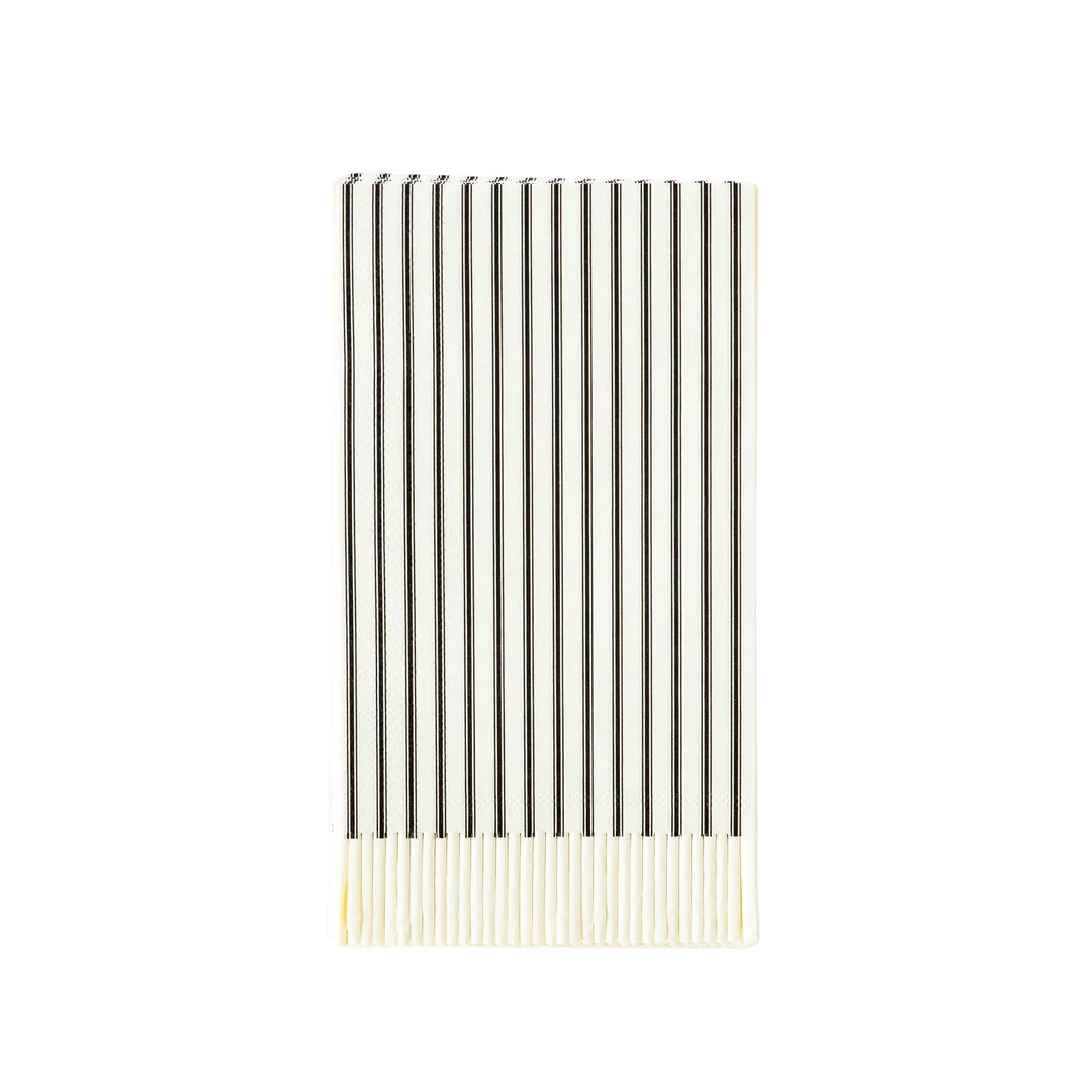 Black Ticking Fringe Dinner Napkins