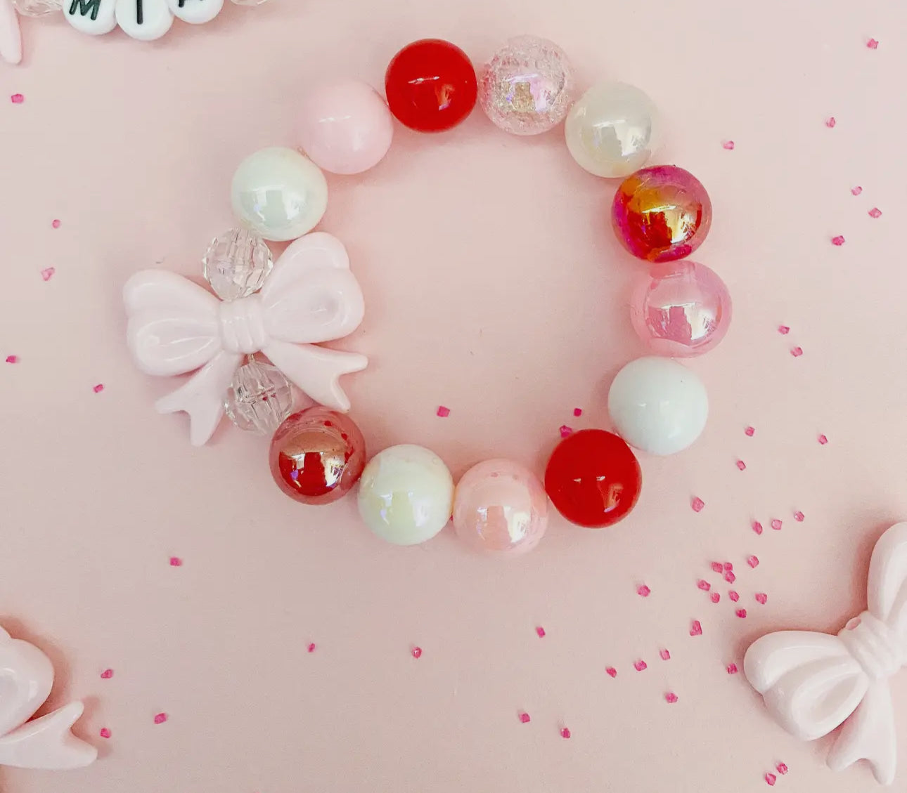 Mini Pretty Pink Bow Charm Bracelet