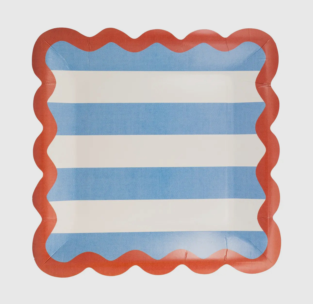 Hamptons Stripes 9” Ric Rac Trim Paper Plate