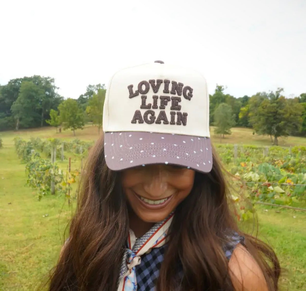 Loving Life Again Polka Dot Trucker Hat