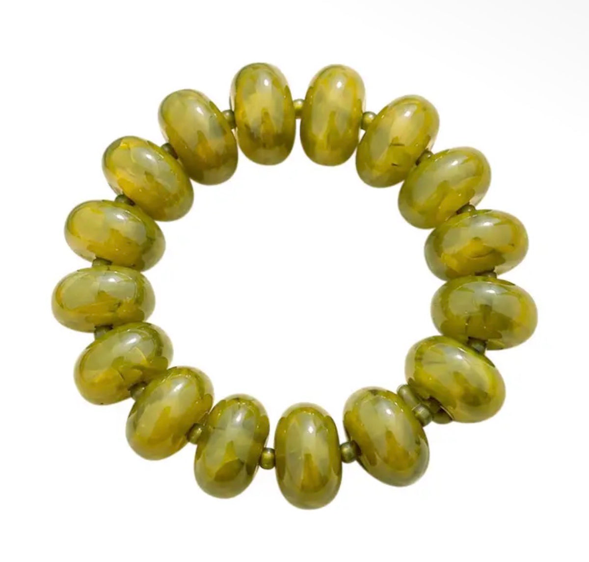 Chunky Bead Chartreuse Stretch Bracelet