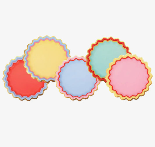 Rainbow Ric Rac Assorted Dessert Plate Set
