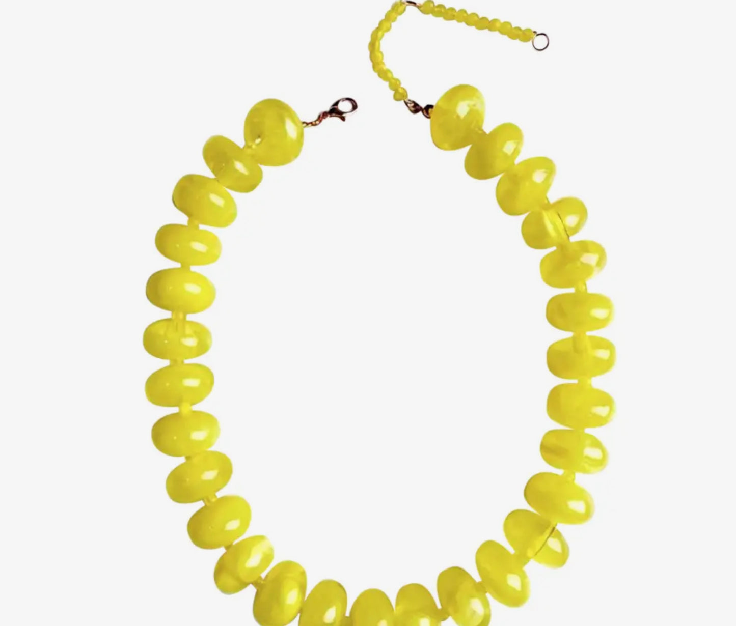 Chunky Yellow Beaded Necklace