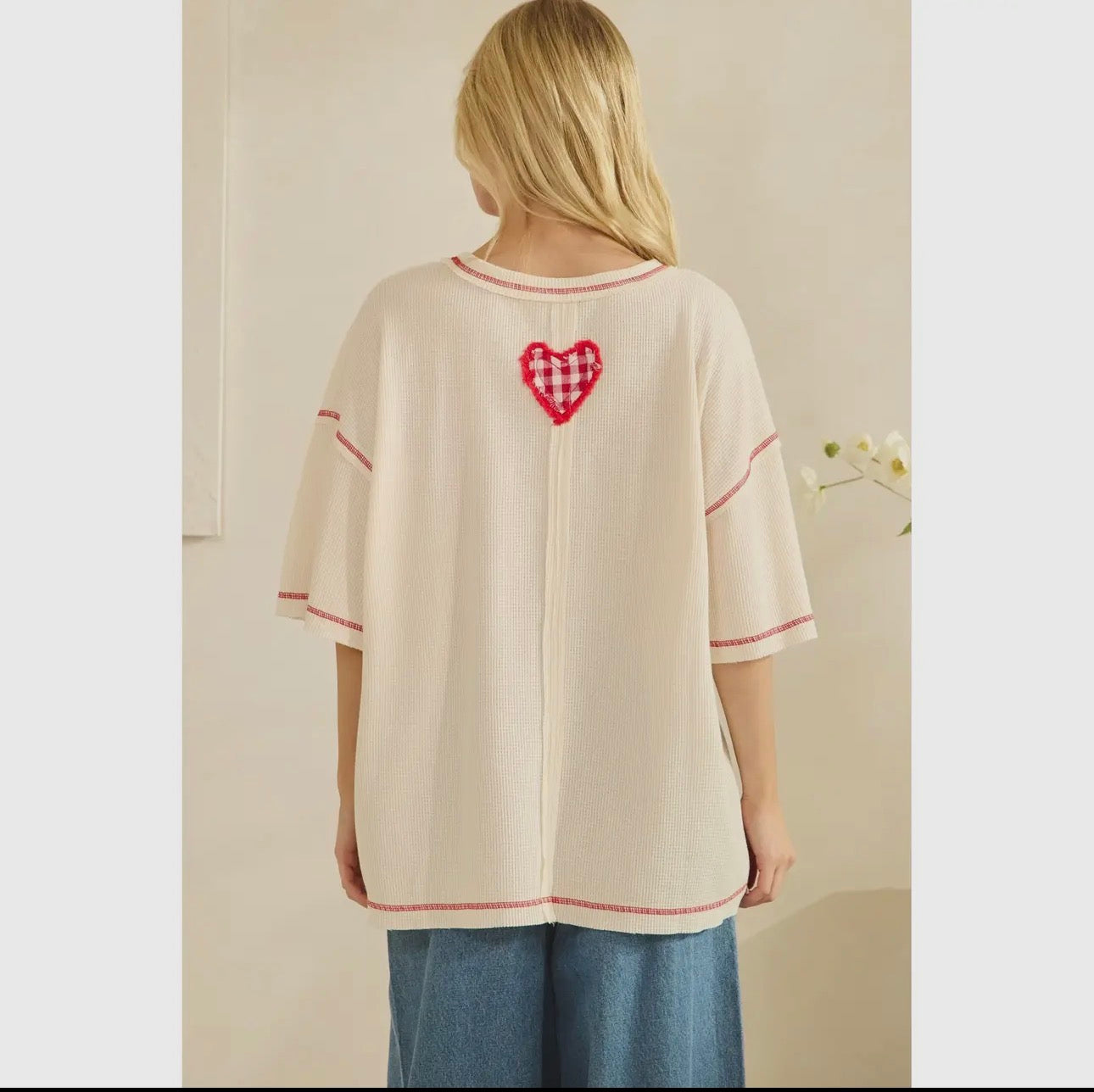 Sweetheart Gingham Waffle Tee