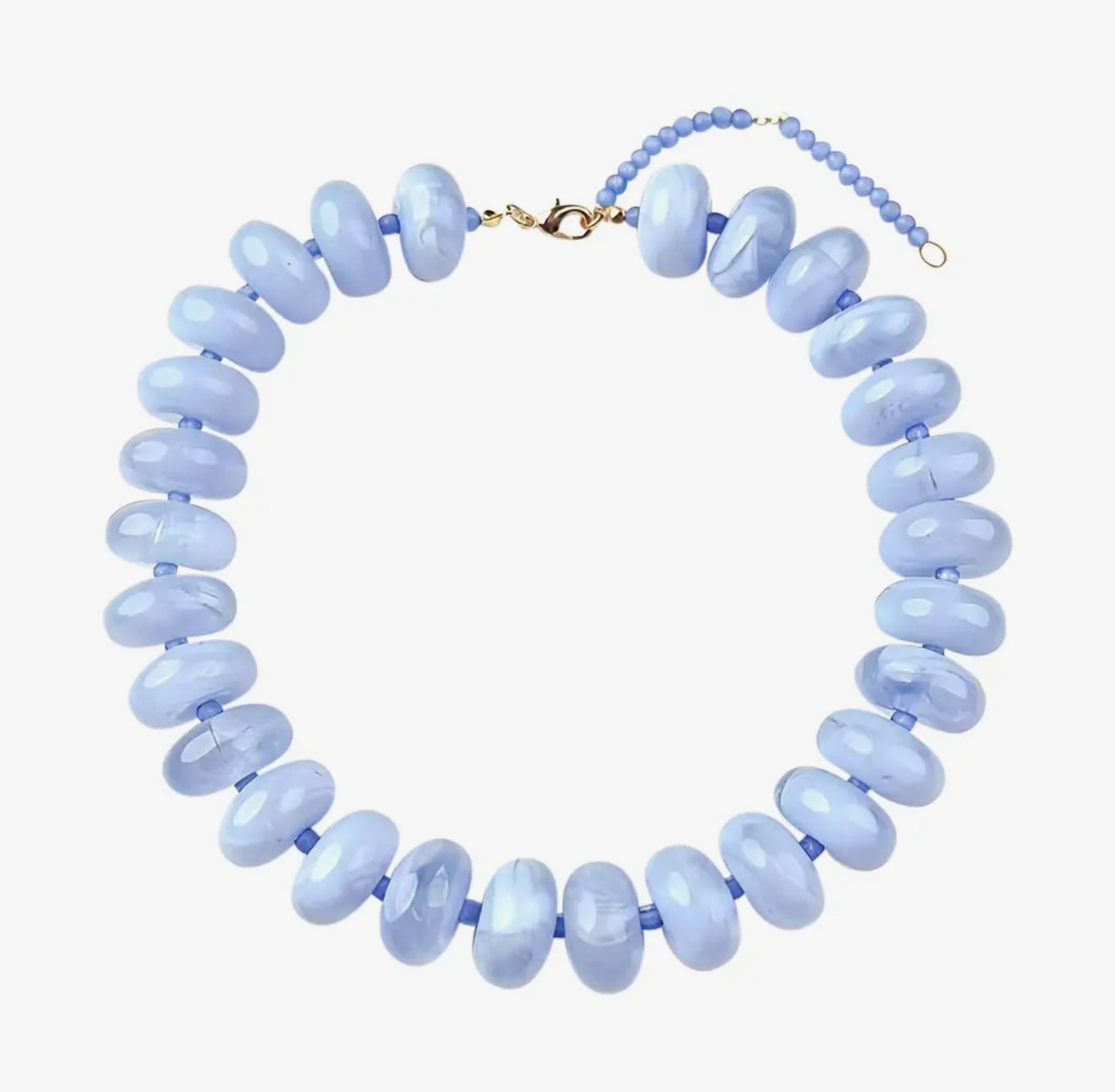 Chunky Light Blue Beaded Necklace