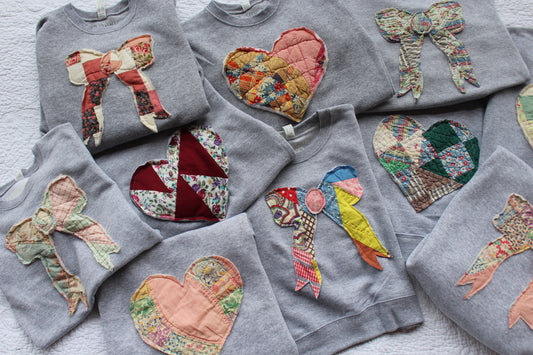 Mini Quilted Bow Sweatshirt