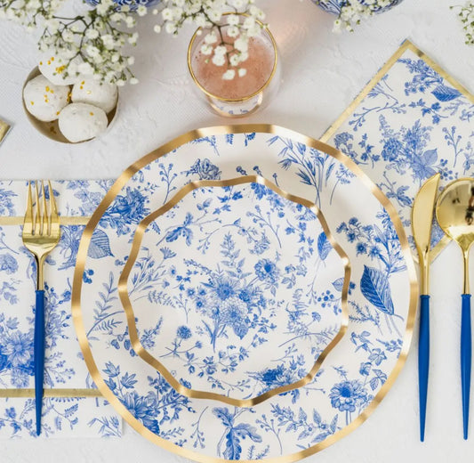 Wavy Timeless Blue Salad Plate