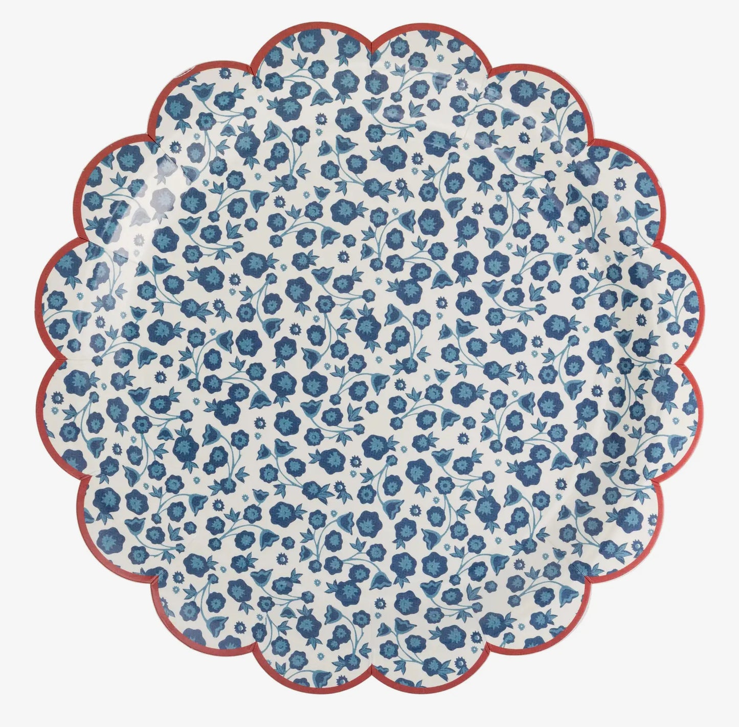 Blue Ditsy Floral Paper Plate