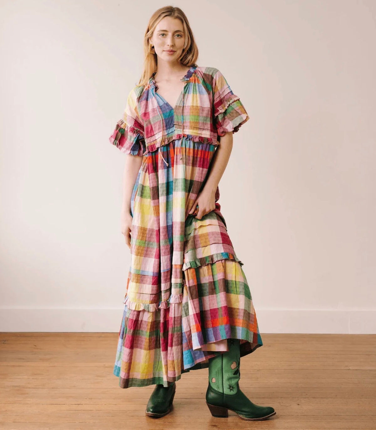 Harbor Plaid Colorful Dress Long