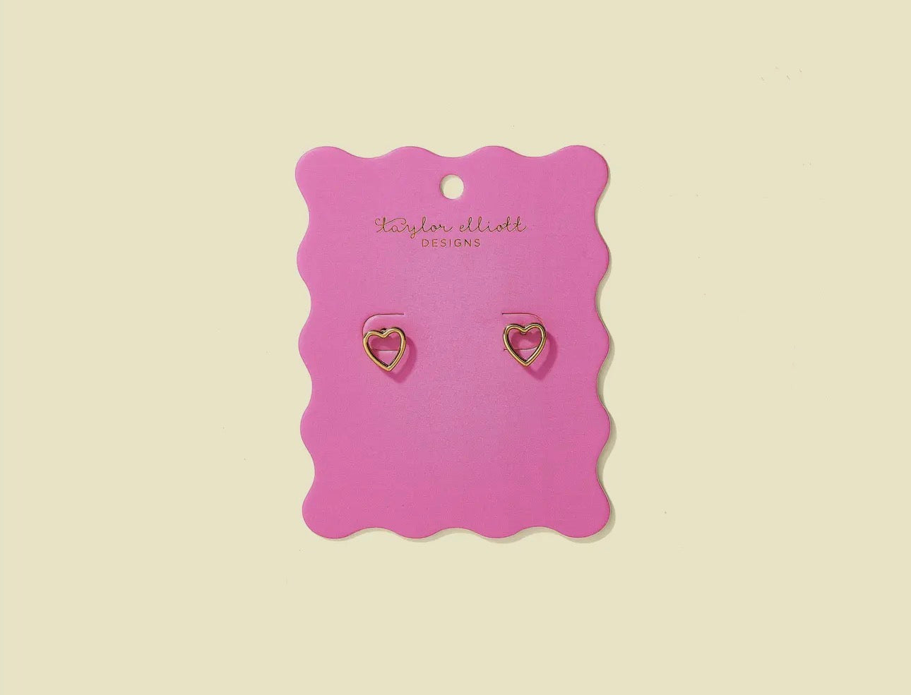 Gold Stud Heart Earrings