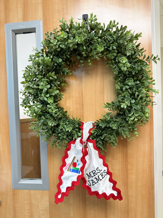 School Supplies Custom Wreath Sash