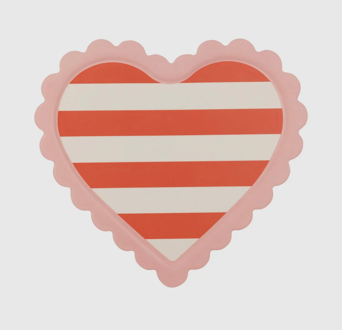 Scalloped Striped Heart Tray