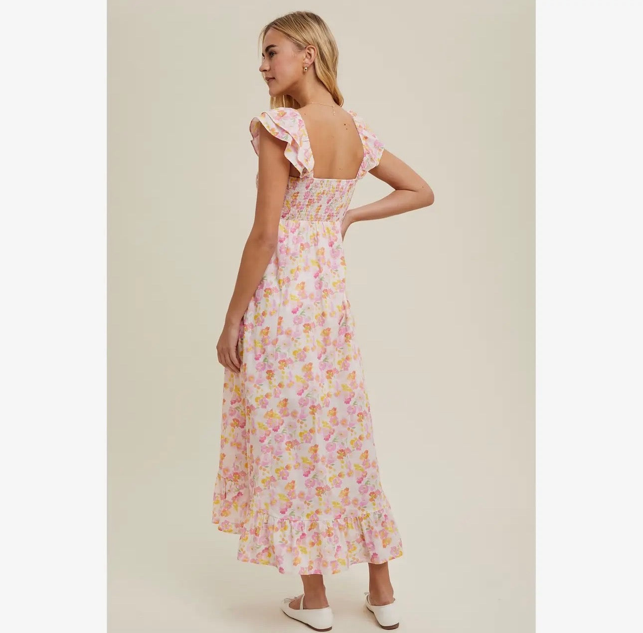 Floral Ruffled Midi Dress