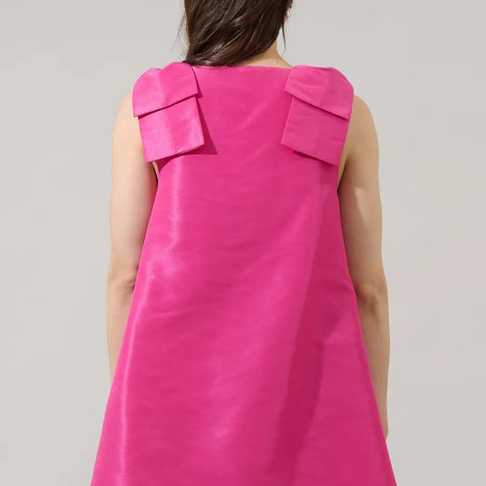 Pink Bow Mini Dress