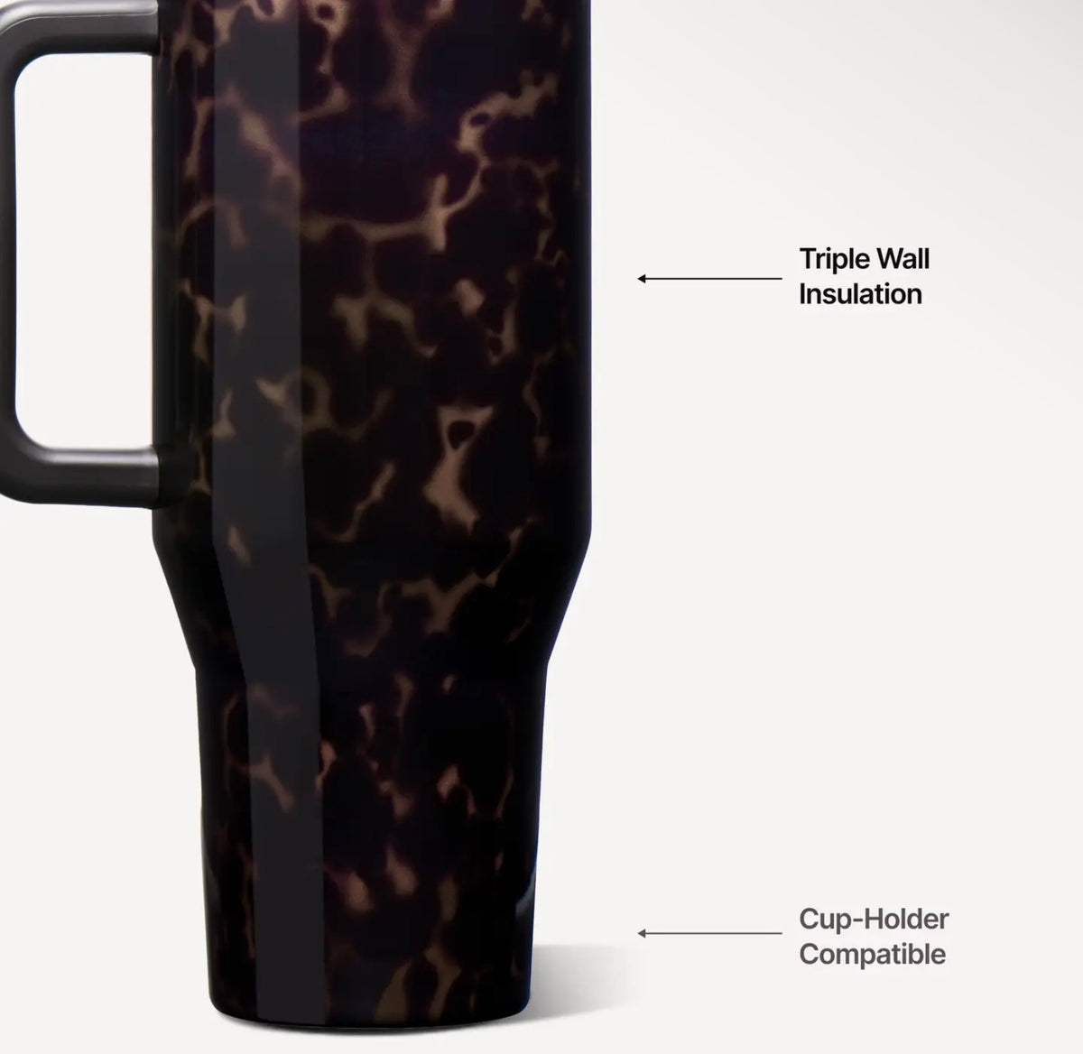 Mocha Tortoise HydroJug 32oz Traveler Tumbler