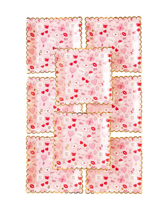 Valentine Scatter Square Paper Plate