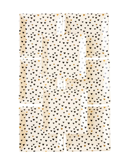 Square Hearts Paper Plate