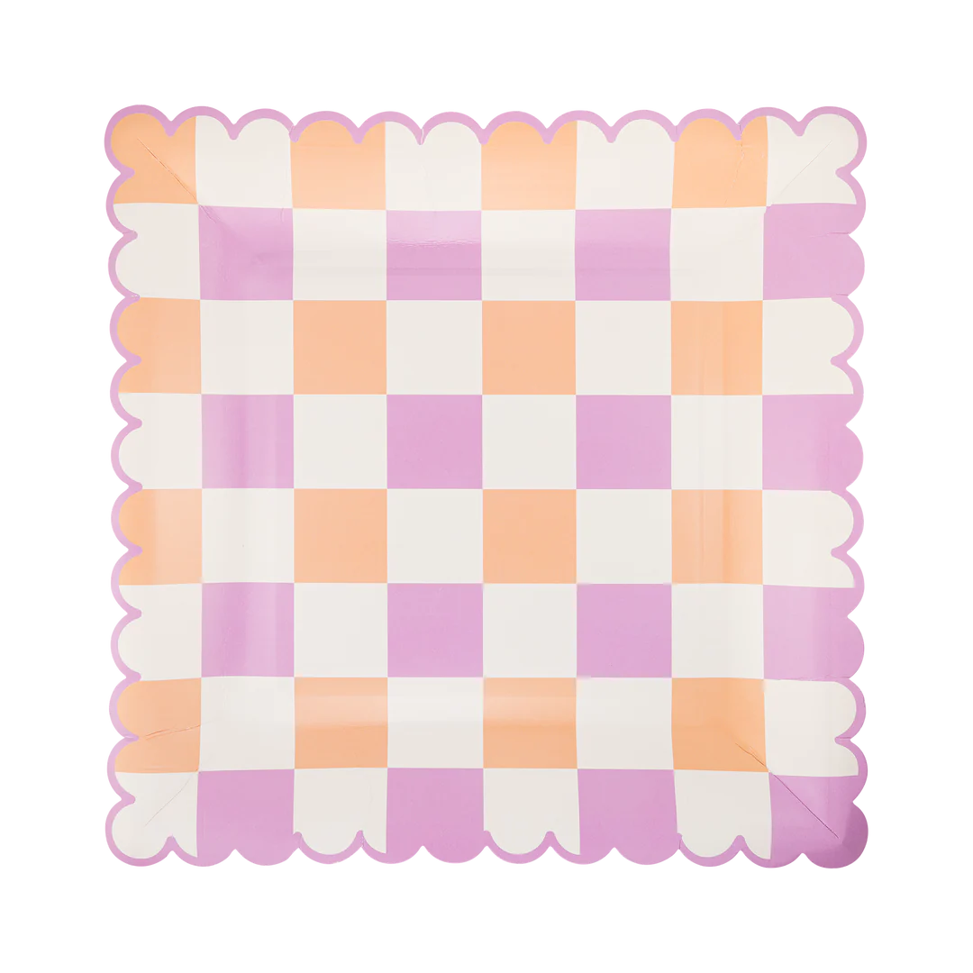 Retro Spring Check Paper Plate
