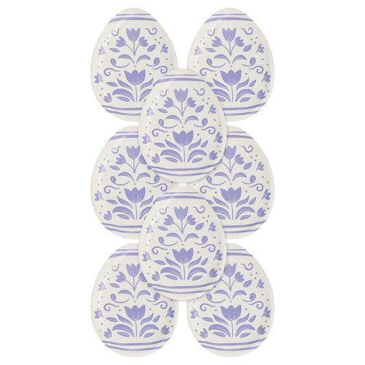 Floral Egg Shaped Paper Plate