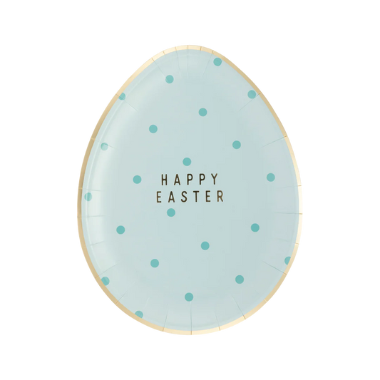 Polka Dot Egg Shaped Paper Plate Set