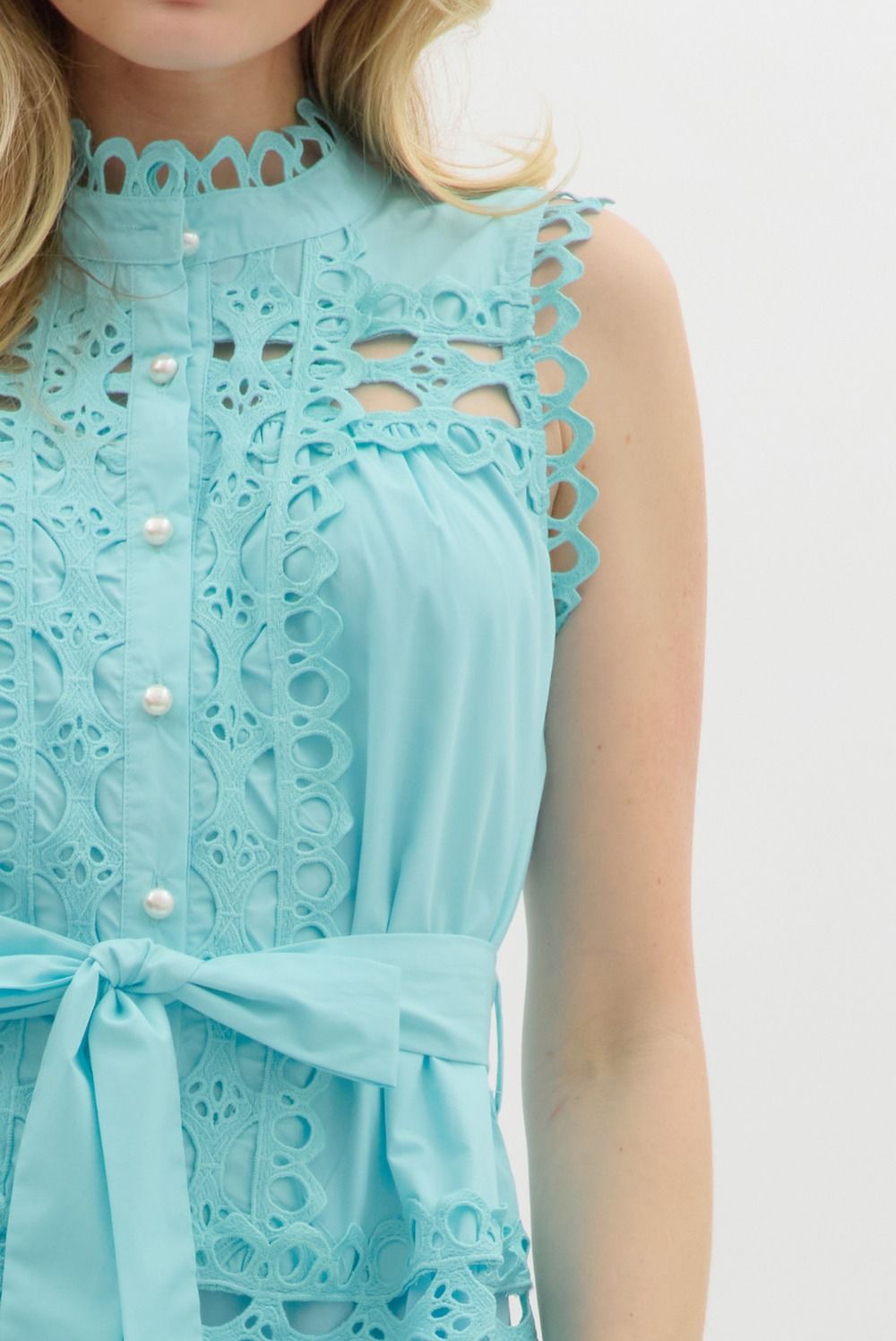 Sleeveless Mini Lace Dress