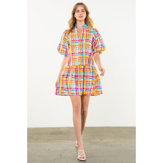 Multi Color Gingham Dress