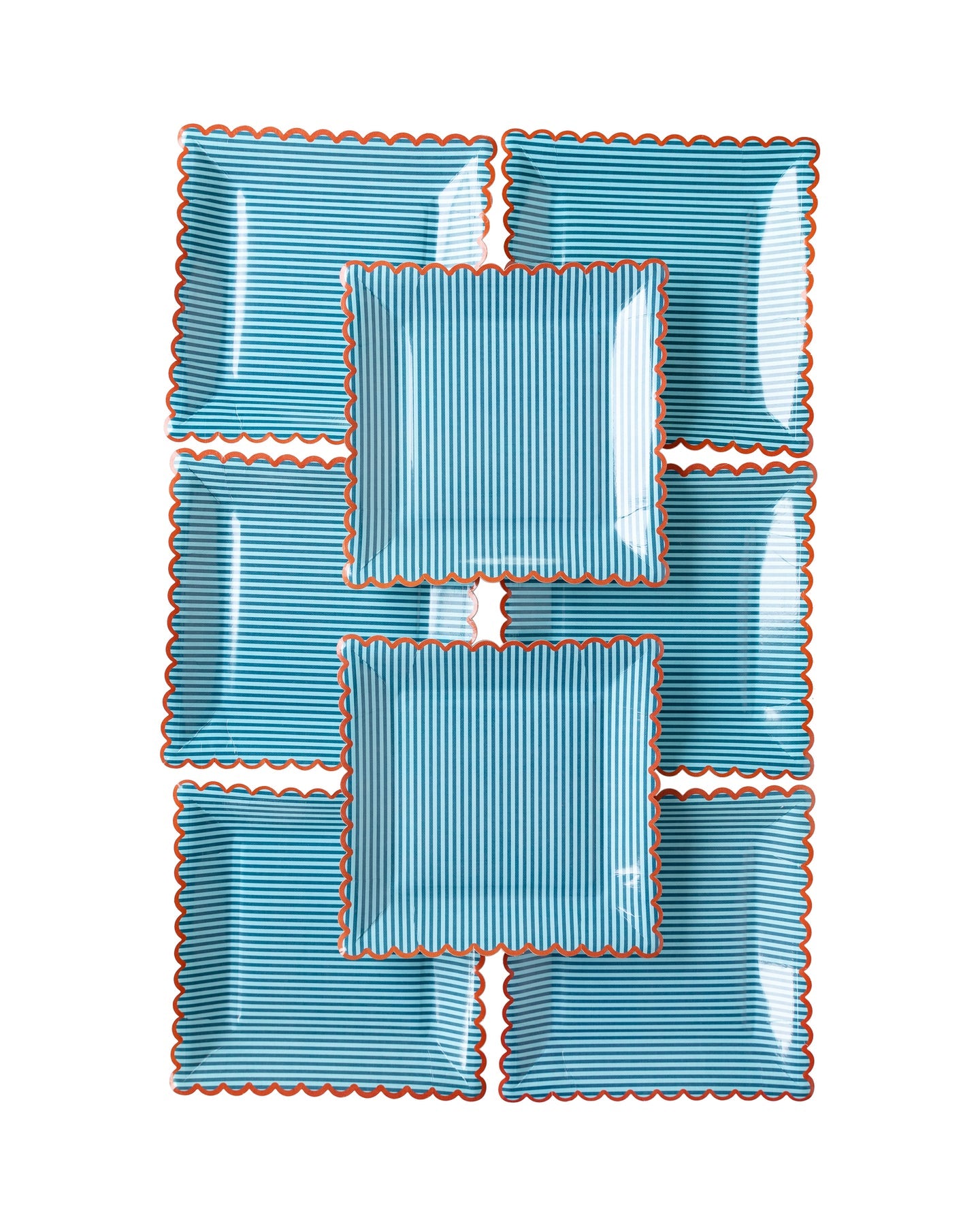 Red with Blue Stripes Plate