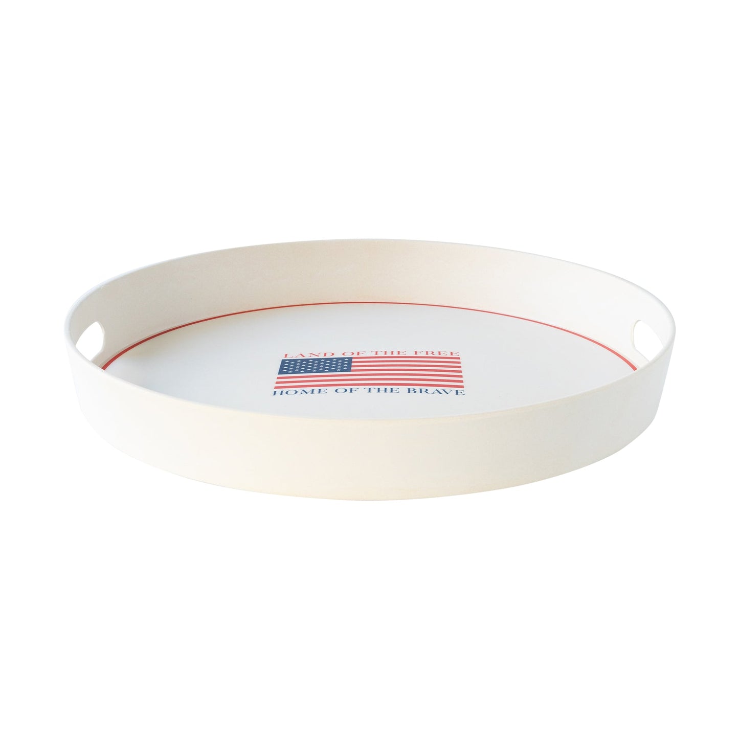 Land of the Brave Bamboo Round Serving Tray