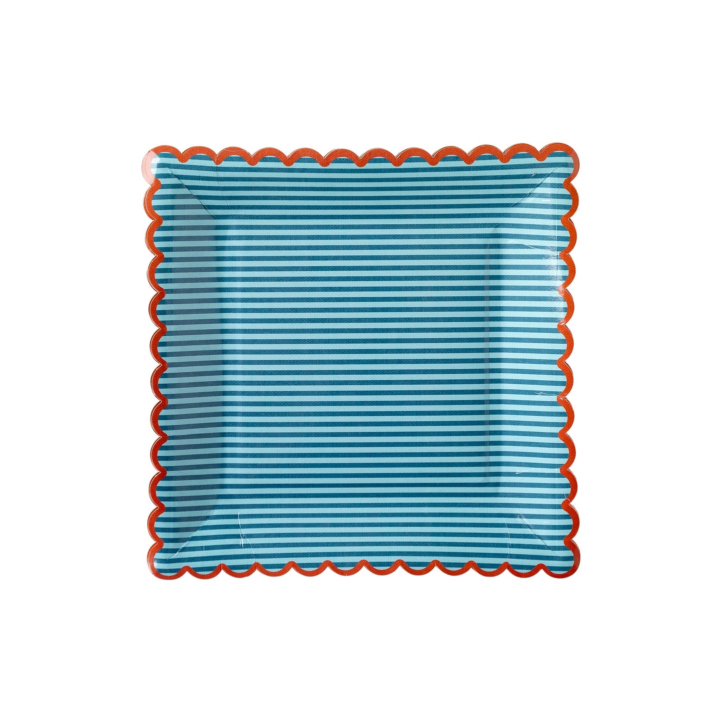 Red with Blue Stripes Plate