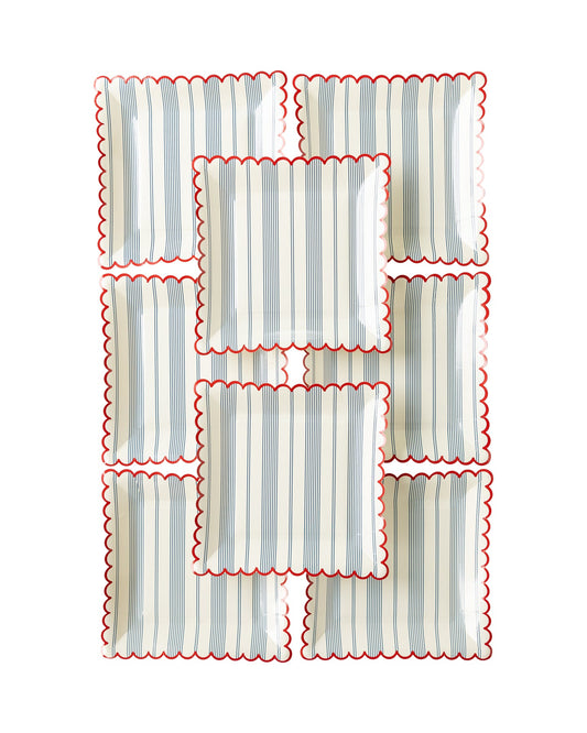 Striped Scalloped Plate