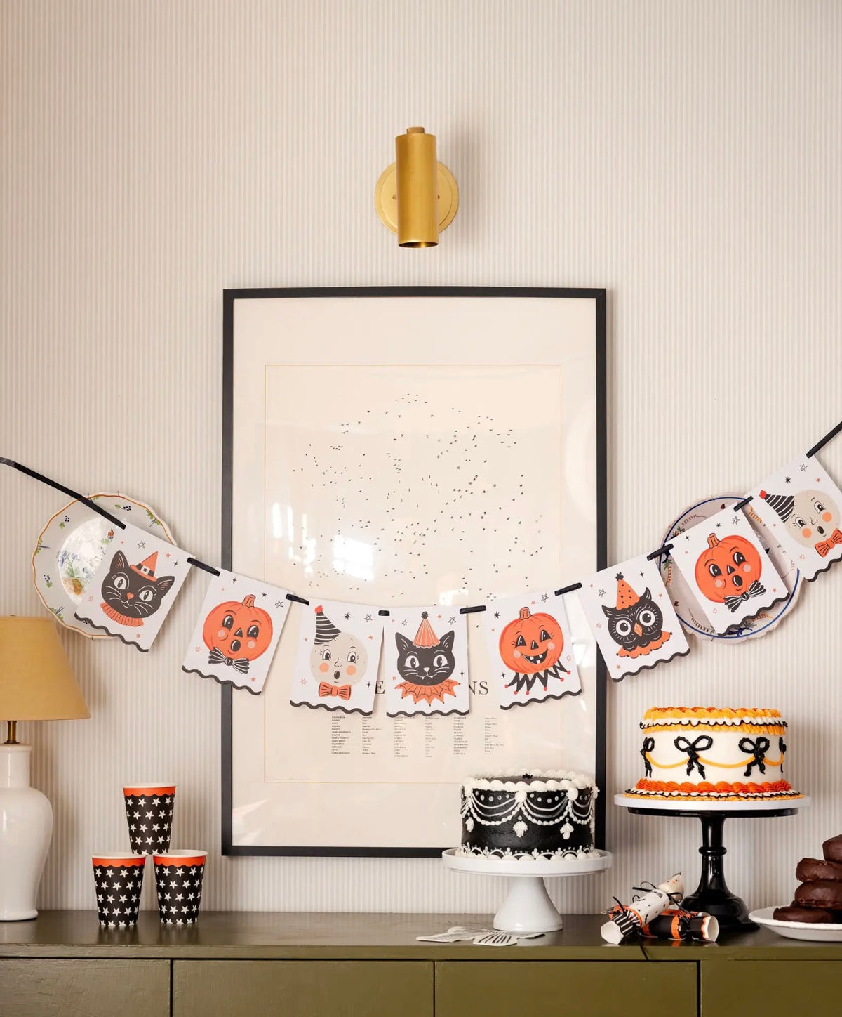 Vintage Halloween Character Banner