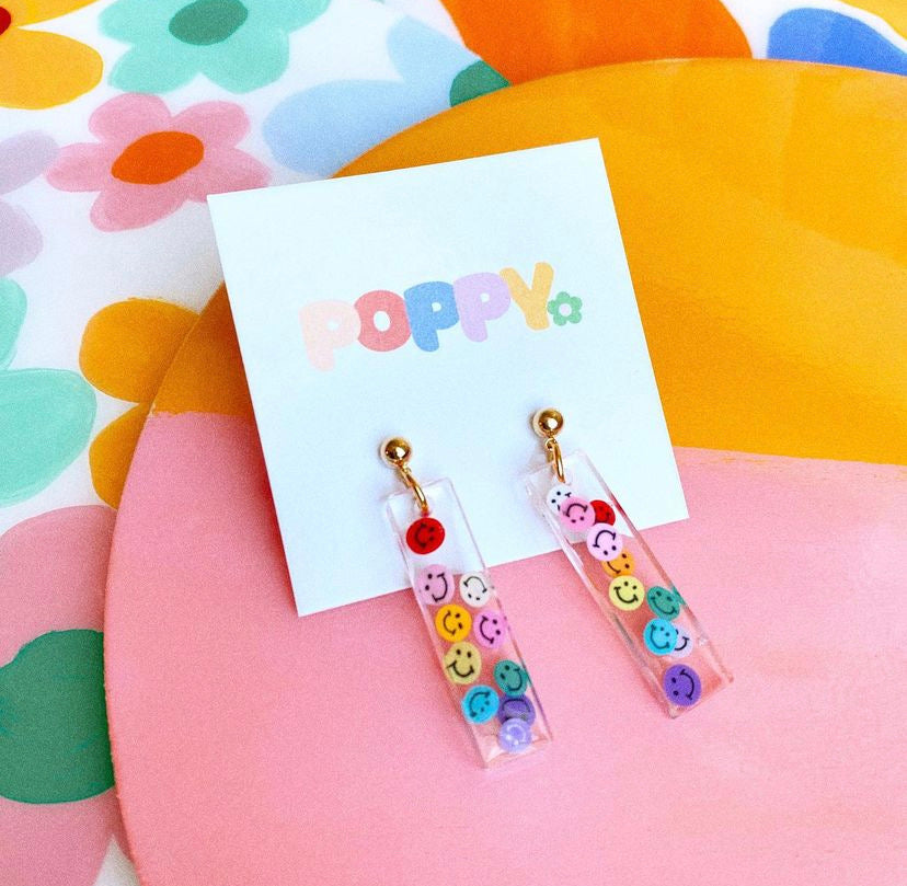 Rainbow Smiley Dangles