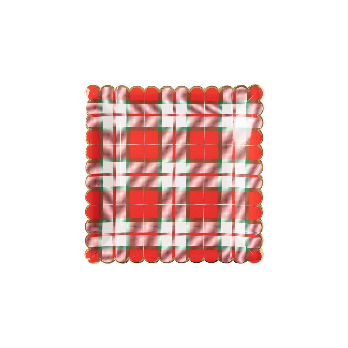 Square Scallop Plaid Plate