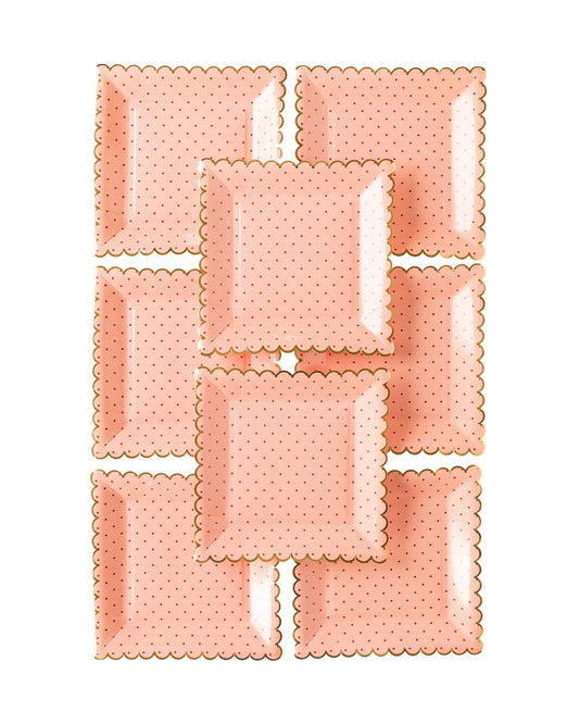Pink With Polka Dot Scallop Plate
