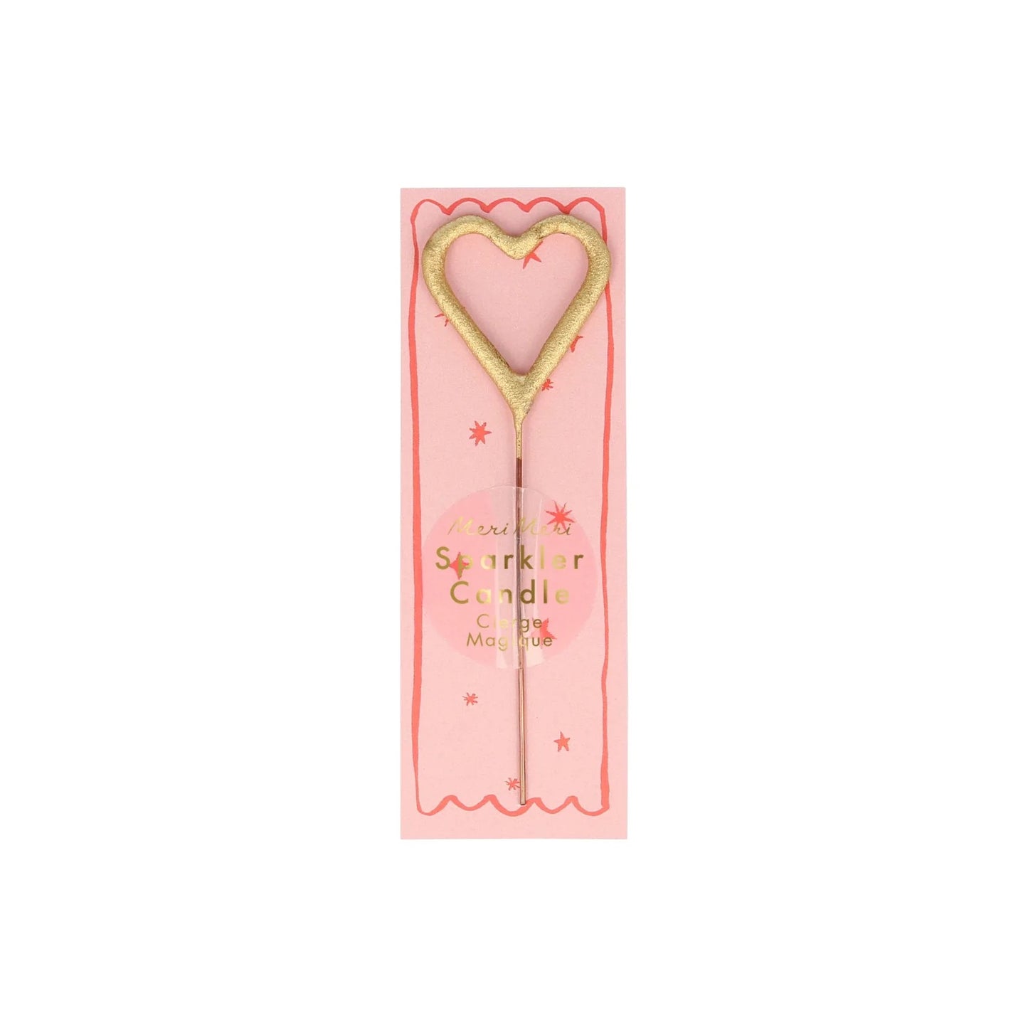 Mini Gold Sparkler Heart Candle