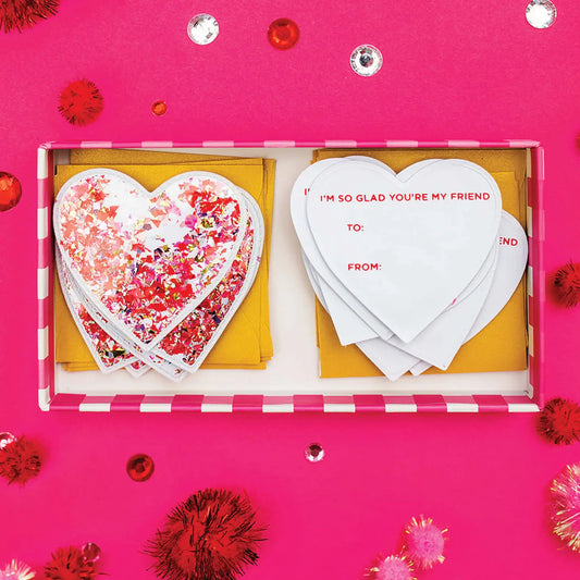 Boxed Confetti Heart Cards
