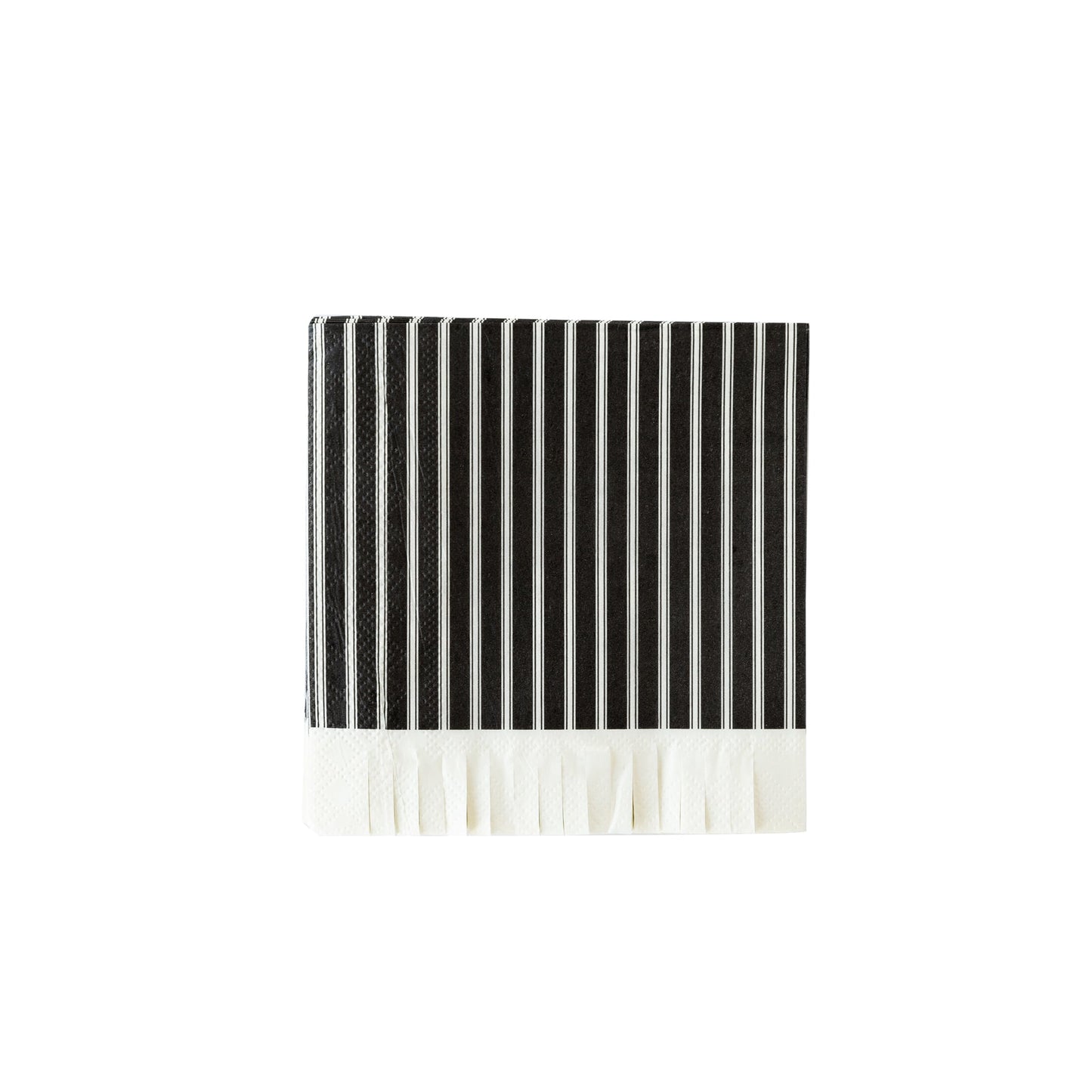Black Ticking Fringe Napkin