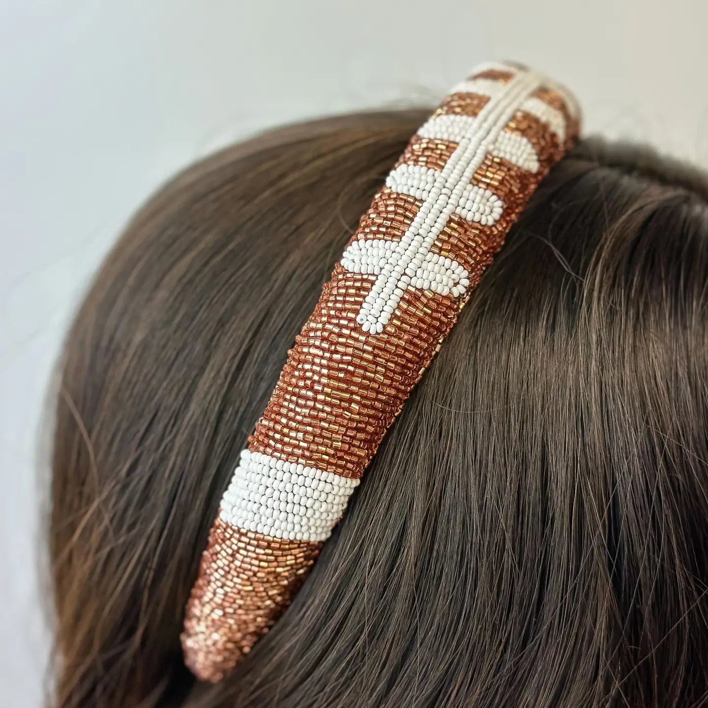 Beaded Football Headband