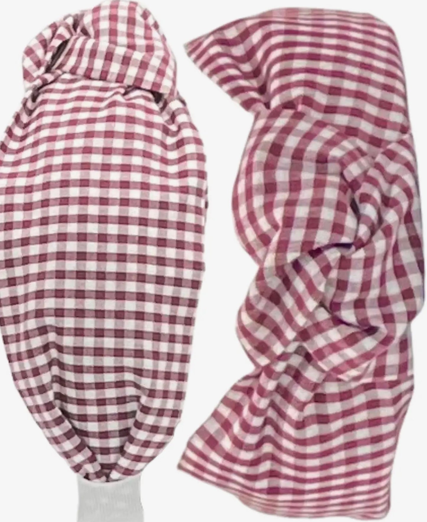 Maroon Gingham Headband
