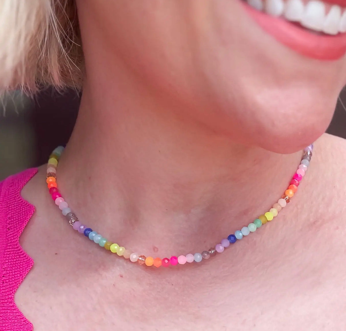 Mini Rainbow Beaded Necklace