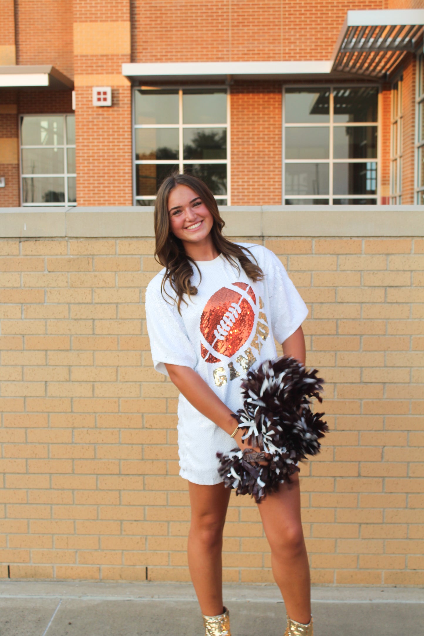 Football Game Day Sequin Tunic Top