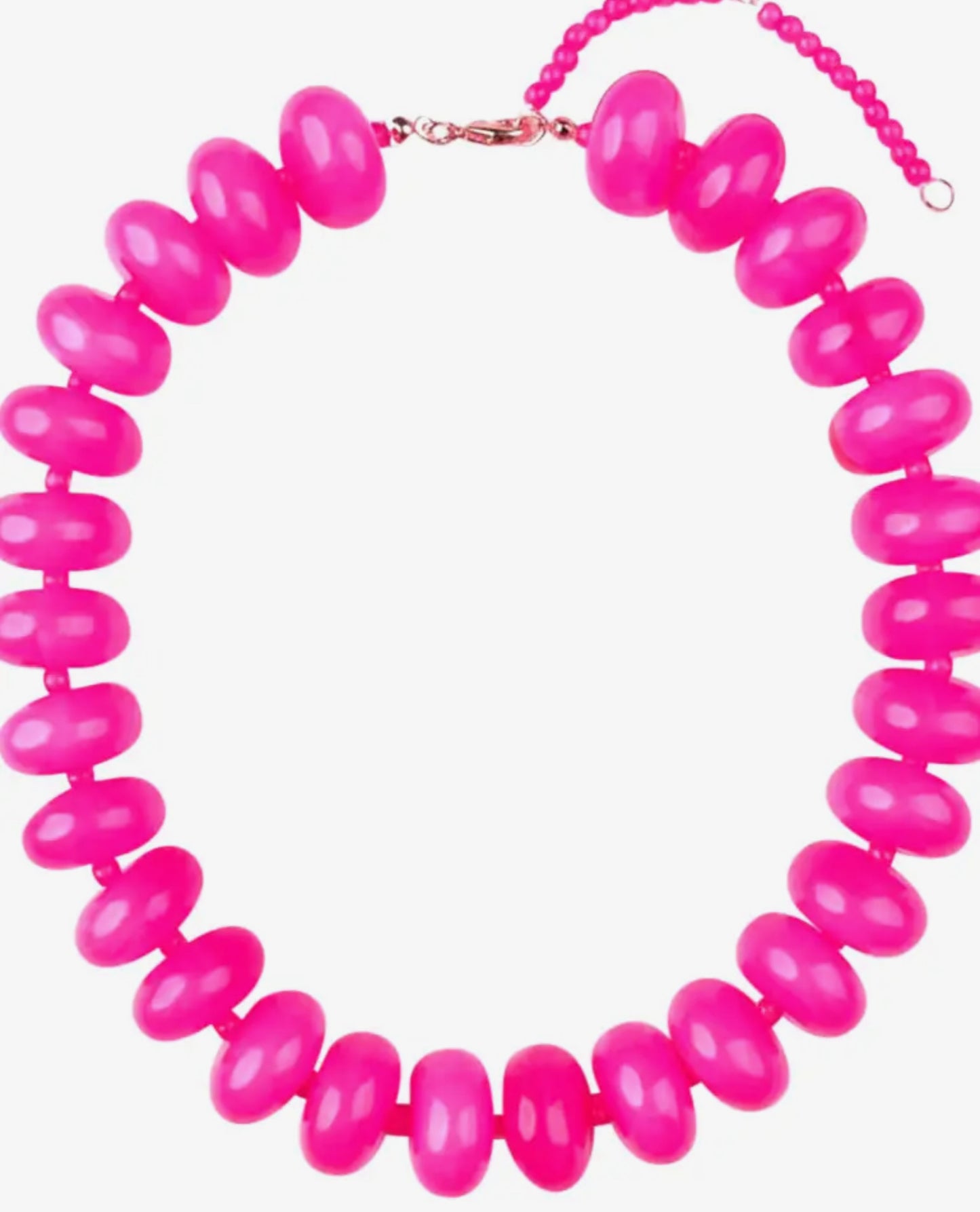 Chunky Hot Pink Beaded Necklace